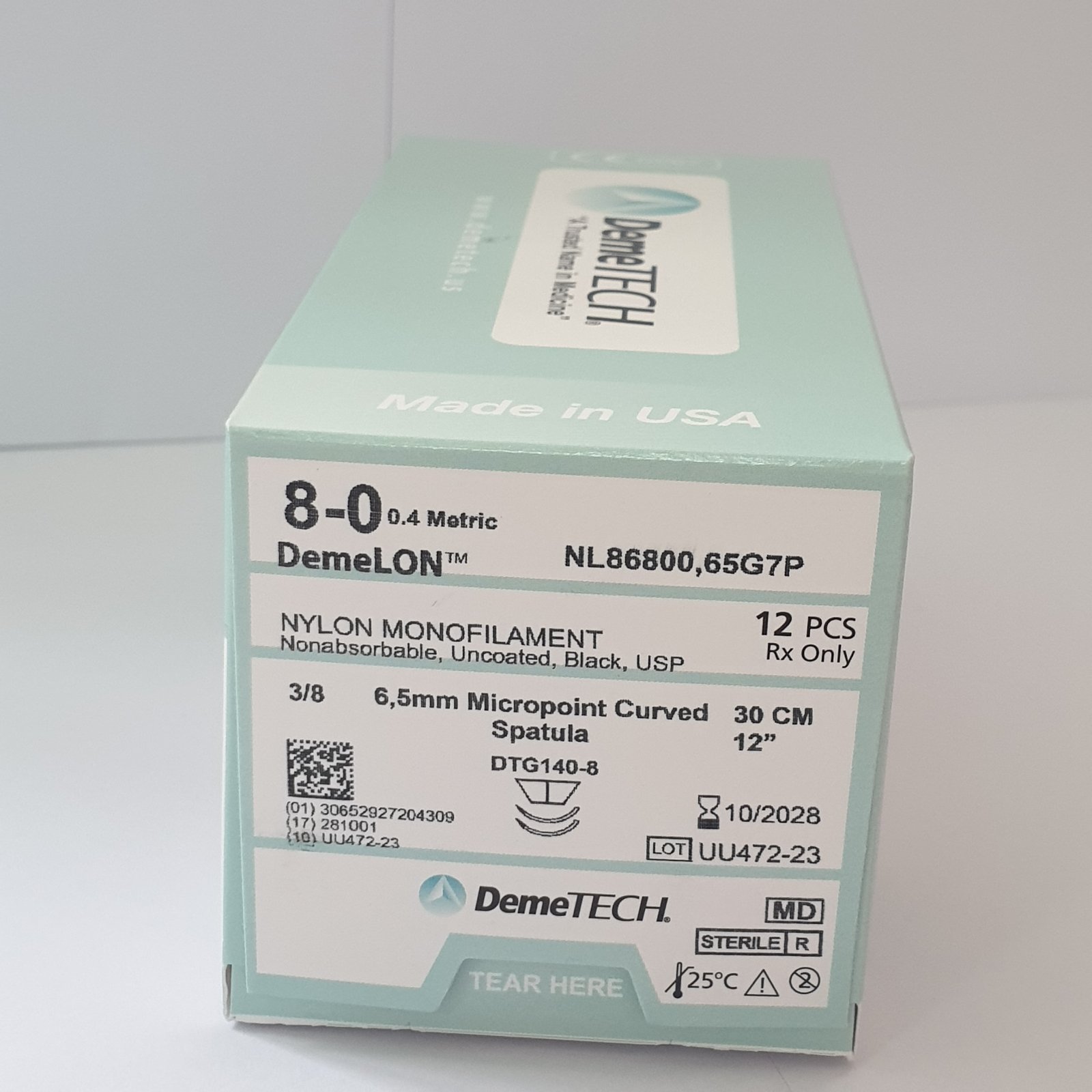 Шовний матеріал Нейлон 8-0 чорний, мононитка